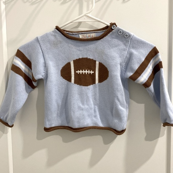 Zubels Football Cotton Knit Handmade Sweater Zub24 |Size 18 mth - Picture 2 of 10